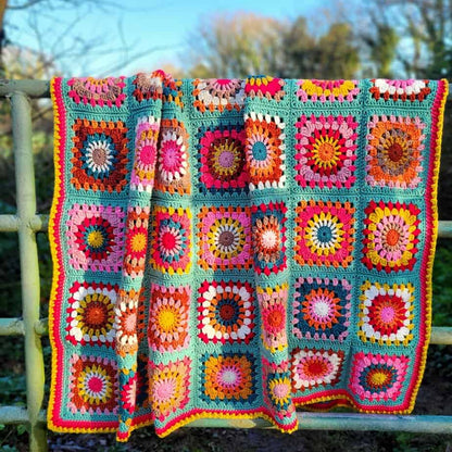 Colorful Hues Granny Stitch Crochet Blanket - The Crochetz